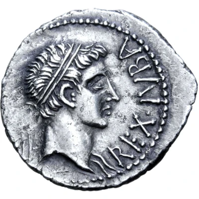 Denarius - Juba II and Ptolemy Caesarea front