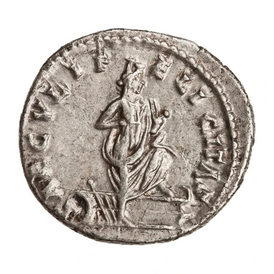 Denarius - Julia Domna SAECVLI FELICITAS; Isis and Horus back