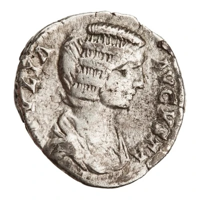 Denarius - Julia Domna VESTAE SANCTAE; Vesta front