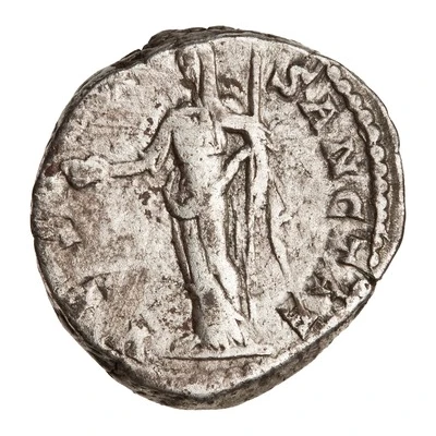 Denarius - Julia Domna VESTAE SANCTAE; Vesta back