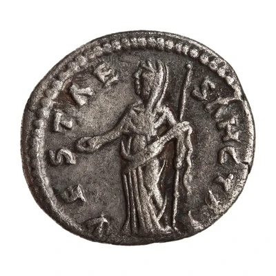 Denarius - Julia Domna VESTAE SANCTAE; Vesta back