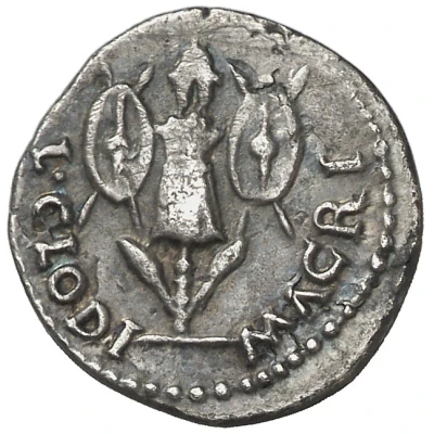 Denarius L CLODI MACRI; Roma back