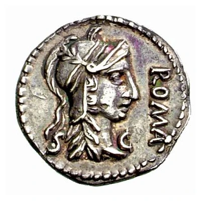 Denarius L CLODI MACRI; Roma front