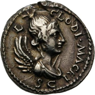 Denarius LIB AVG LEG III; Victory front