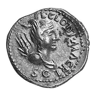 Denarius LIB AVG LEG III; Victory front