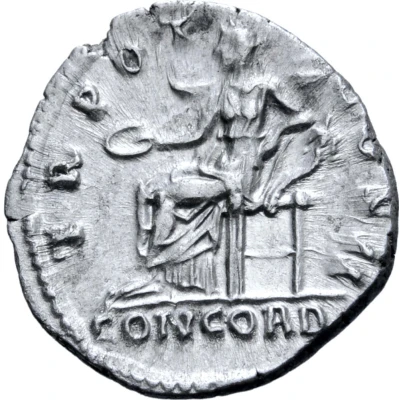 Denarius - Lucius Aelius TR POT COS II CONCORD; Concordia back