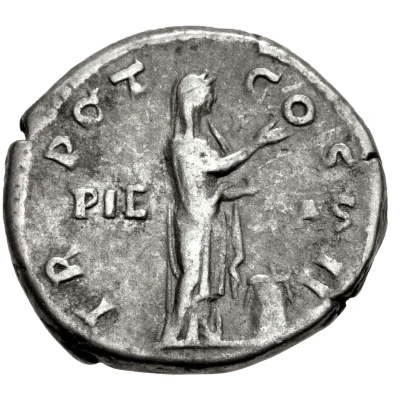 Denarius - Lucius Aelius TR POT COS II PIETAS; Pietas back