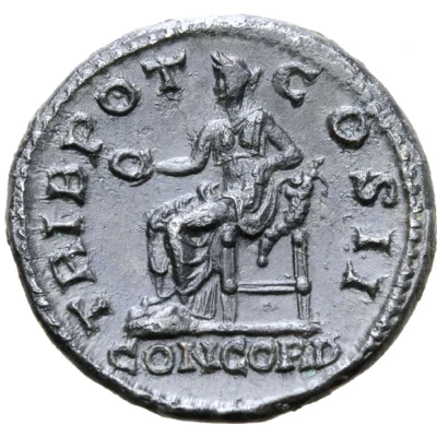 Denarius - Lucius Aelius TRIB POT COS II CONCORD; Concordia back