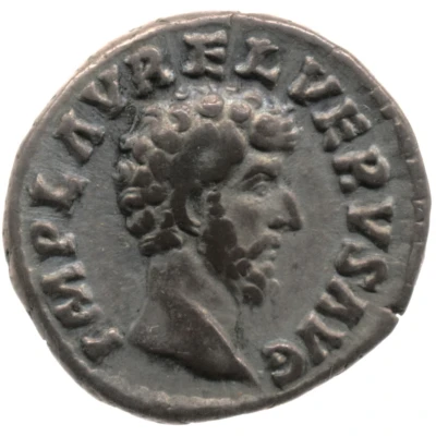 Denarius - Lucius Verus CONCORD AVG COS II; Concordia and Spes front