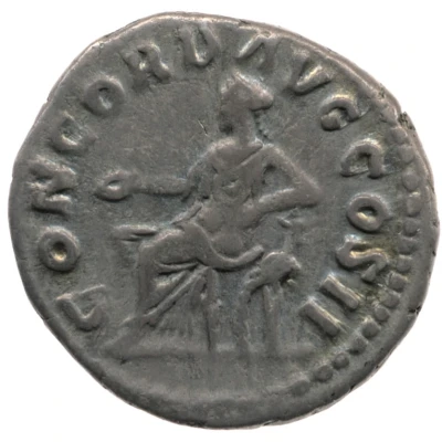 Denarius - Lucius Verus CONCORD AVG COS II; Concordia and Spes back