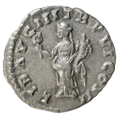 Denarius - Lucius Verus LIB AVG III TR P VI COS II; Liberalitas back