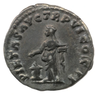 Denarius - Lucius Verus PIETAS AVG TR P VI COS II; Pietas back