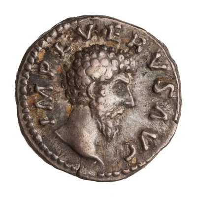 Denarius - Lucius Verus PROV DEOR TR P II COS II; Providentia front
