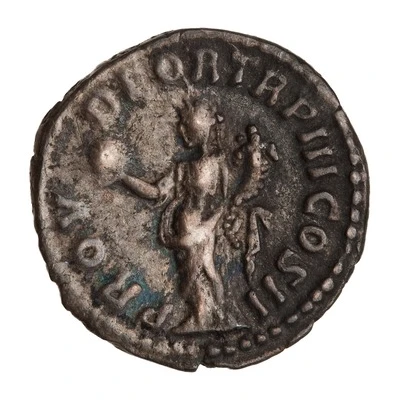 Denarius - Lucius Verus PROV DEOR TR P III COS II; Providentia back
