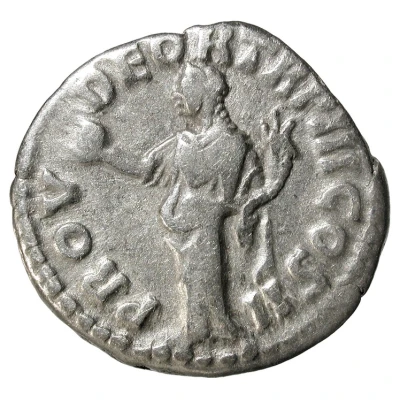 Denarius - Lucius Verus PROV DEOR TR P III COS II; Providentia back