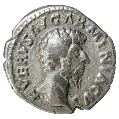 Denarius - Lucius Verus TR P III IMP II COS II; Armenia front
