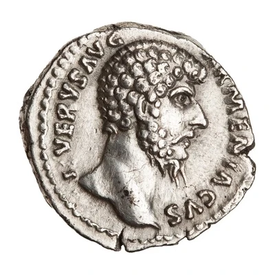 Denarius - Lucius Verus TR P IIII IMP II COS II; Mars front