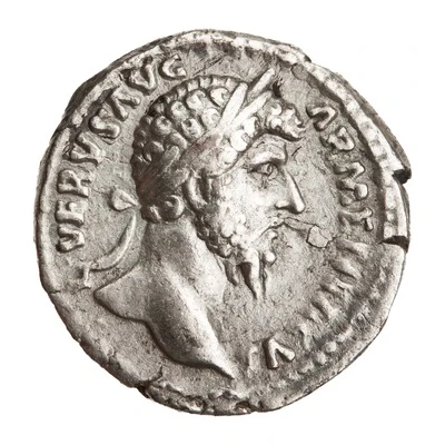 Denarius - Lucius Verus TR P IIII IMP II COS II; Mars front