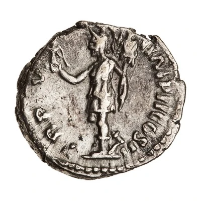 Denarius - Lucius Verus TR P V IMP II COS II; Roma and Victory back