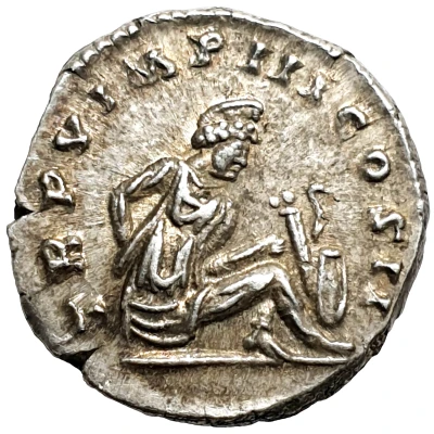 Denarius - Lucius Verus TR P V IMP III COS II; Parthian captive back