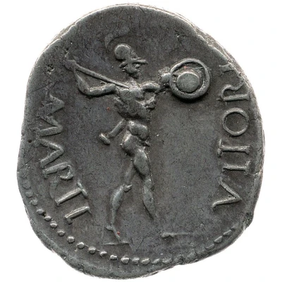 Denarius MARTI VLTORI; Genius and Mars back