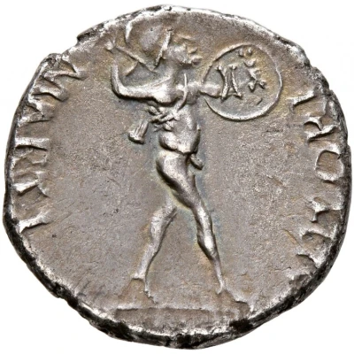 Denarius MARTI VLTORI; Genius and Mars back