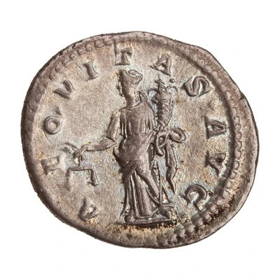 Denarius - Macrinus AEQVITAS AVG; Aequitas back