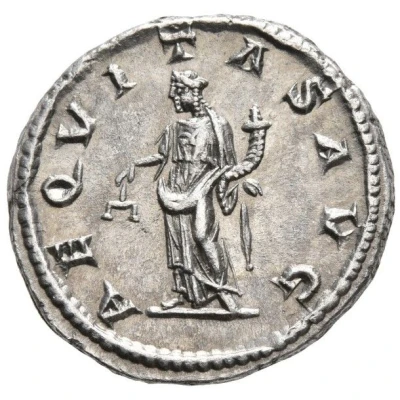 Denarius - Macrinus AEQVITAS AVG; Aequitas back