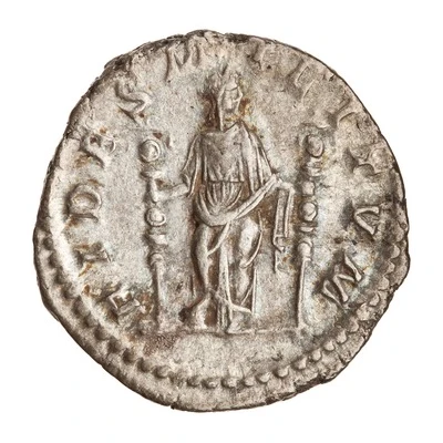 Denarius - Macrinus FIDES MILITVM; Fides back