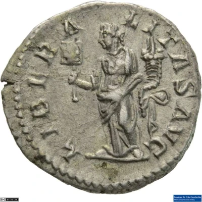Denarius - Macrinus LIBERALITAS AVG; Liberalitas back