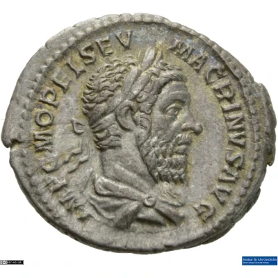 Denarius - Macrinus P M TR P II COS P P; Annona front