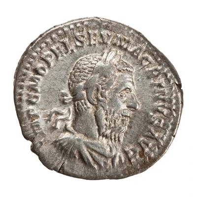 Denarius - Macrinus PONTIF MAX TR P COS P P; Salus front