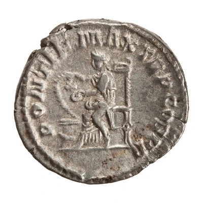 Denarius - Macrinus PONTIF MAX TR P COS P P; Salus back