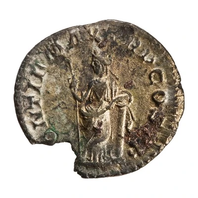 Denarius - Macrinus PONTIF MAX TR P COS P P; Securitas back