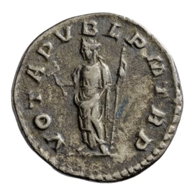 Denarius - Macrinus VOTA PVBL P M TR P; Felicitas back