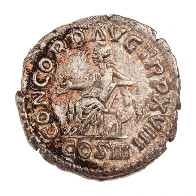 Denarius - Marcus Aurelius CONCORD AVG TR P XVIII COS III; Concordia and Spes back