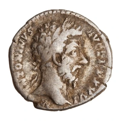 Denarius - Marcus Aurelius IMP VI COS III; Roma and Victory front