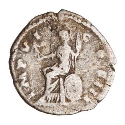 Denarius - Marcus Aurelius IMP VI COS III; Roma and Victory back