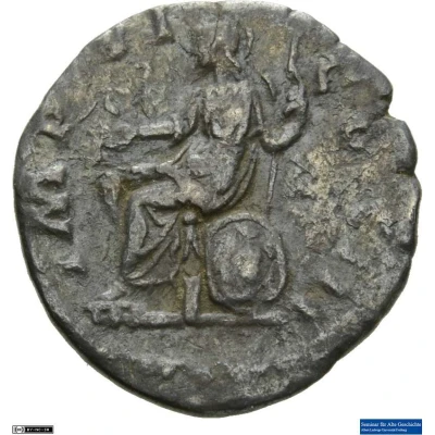 Denarius - Marcus Aurelius IMP VI COS III; Roma and Victory back