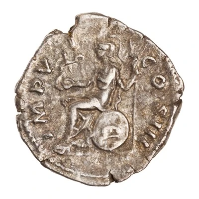 Denarius - Marcus Aurelius IMP VI COS III; Roma and Victory back