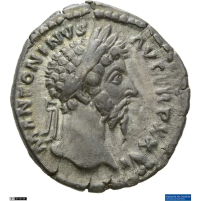 Denarius - Marcus Aurelius IMP VI COS III; Victory front