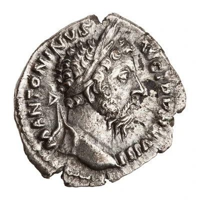 Denarius - Marcus Aurelius IMP VI COS III; Victory front