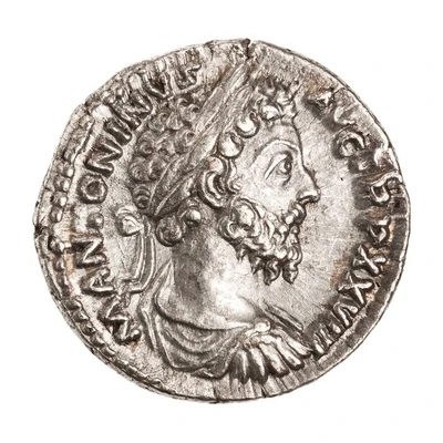 Denarius - Marcus Aurelius IMP VI COS III; Victory front