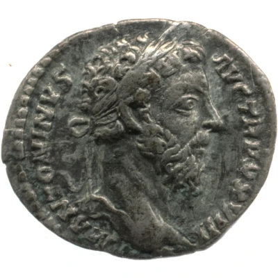 Denarius - Marcus Aurelius IMP VII COS III; Genius front
