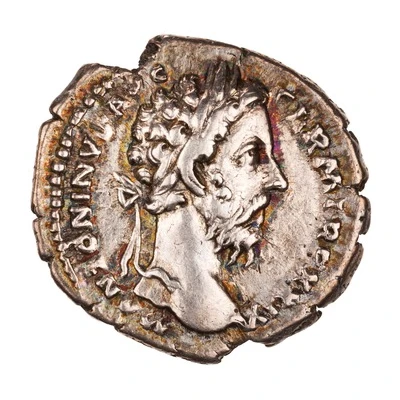 Denarius - Marcus Aurelius IMP VII COS III; Genius front