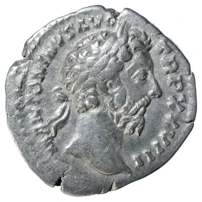 Denarius - Marcus Aurelius IMP VII COS III; Roma and Victory front