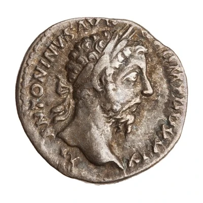 Denarius - Marcus Aurelius IMP VII COS III; Roma and Victory front