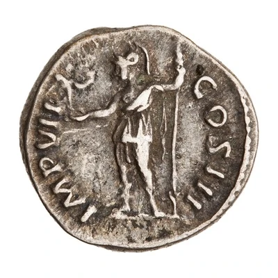 Denarius - Marcus Aurelius IMP VII COS III; Roma and Victory back