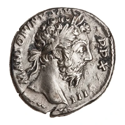 Denarius - Marcus Aurelius IMP VII COS III; Victory front