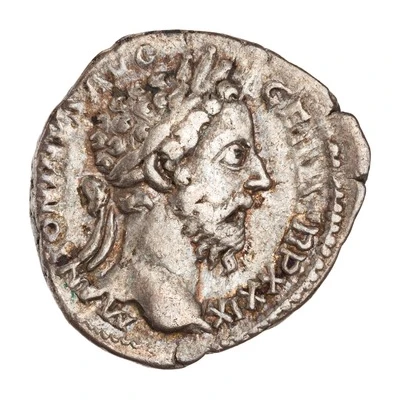 Denarius - Marcus Aurelius IMP VII COS III; Victory front